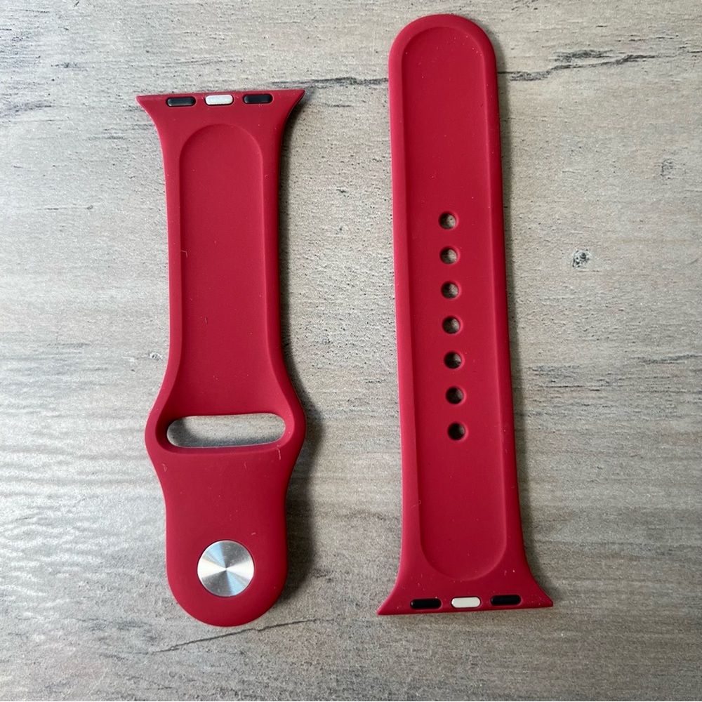 Apple Watch Bands 38 40mm Silicone Sport Strap Set 3pc Navy Red Blue S - M - Picture 6 of 16